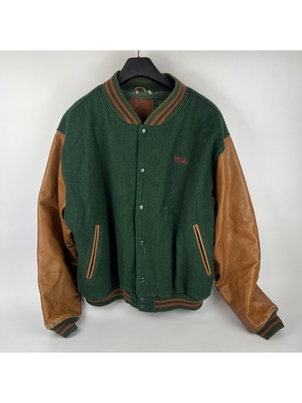 Vintage Golden Bear Stadium Jacket Mens XL Wool Leather USA